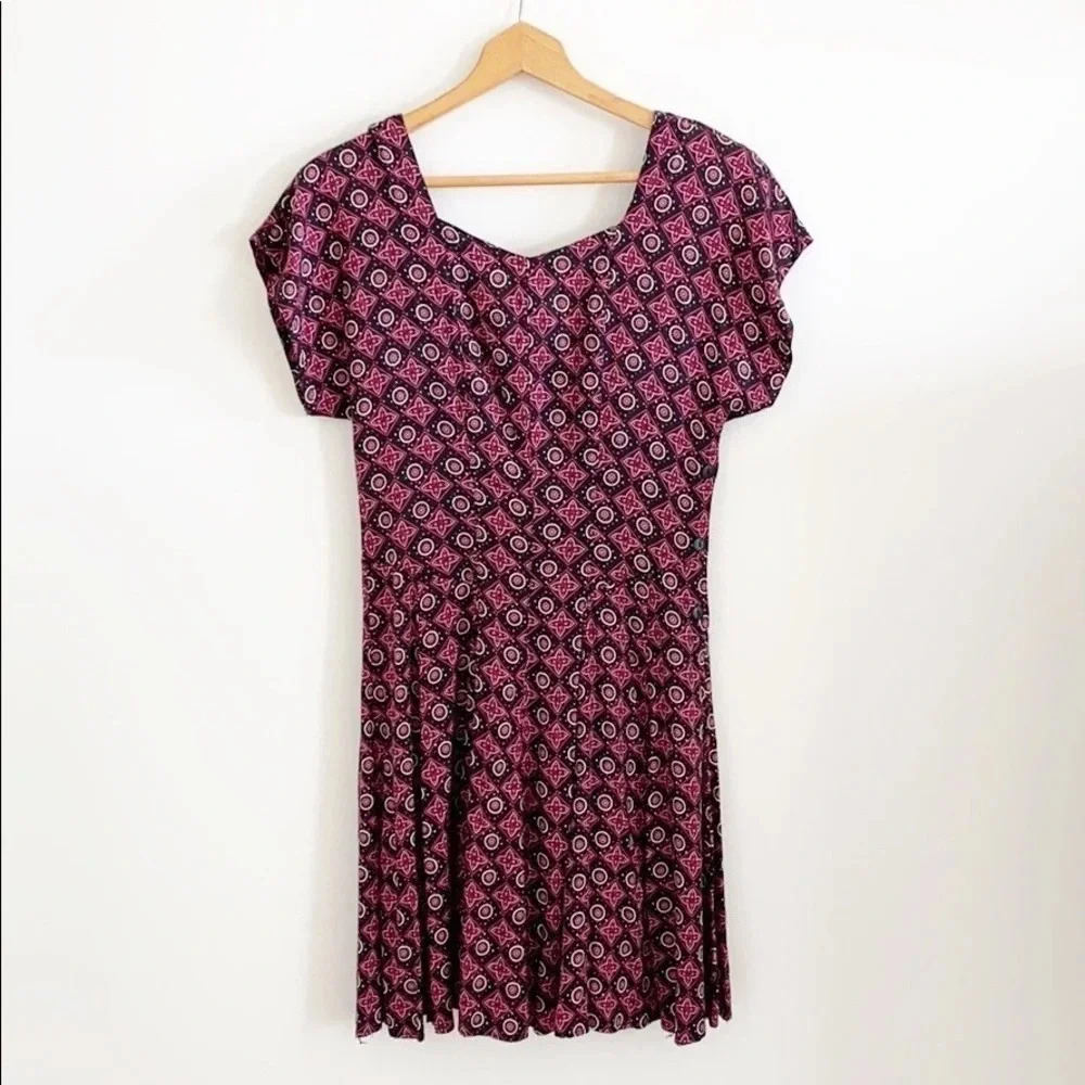 90s vintage passports printed short sleeve Skater Dress